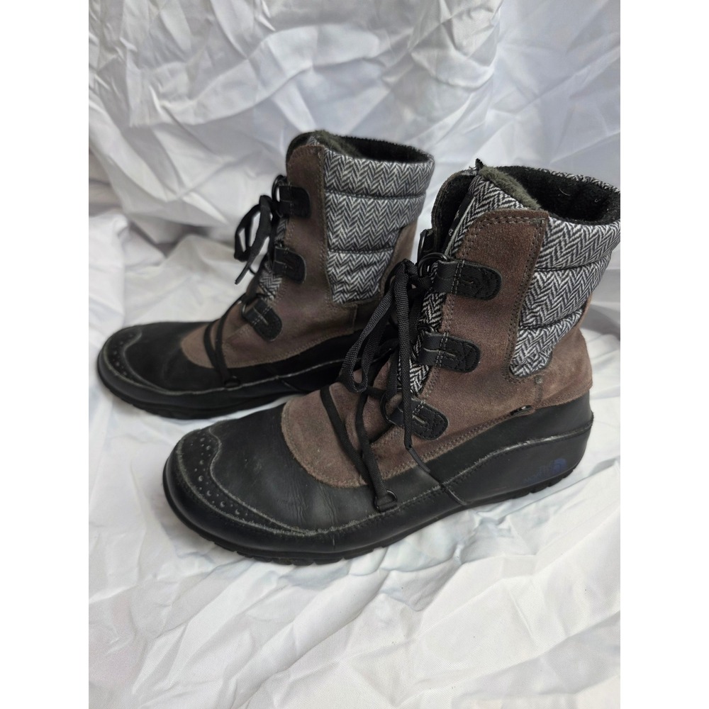 The North Face Ballard Lace Up Winter Boots Waterproof PrimaLoft Brown Black 10